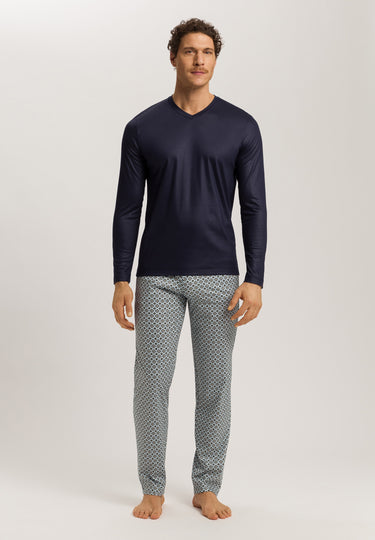 Night And Day Cotton V-Neck Pajama Set | Grey Gems Print 75462-3071